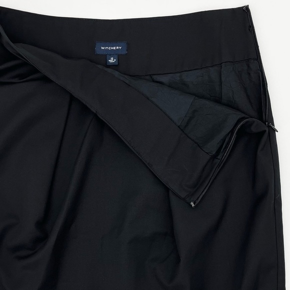 Witchery Black Bow Pleated Wool Blend Skirt Size 12 - Picture 5 of 7